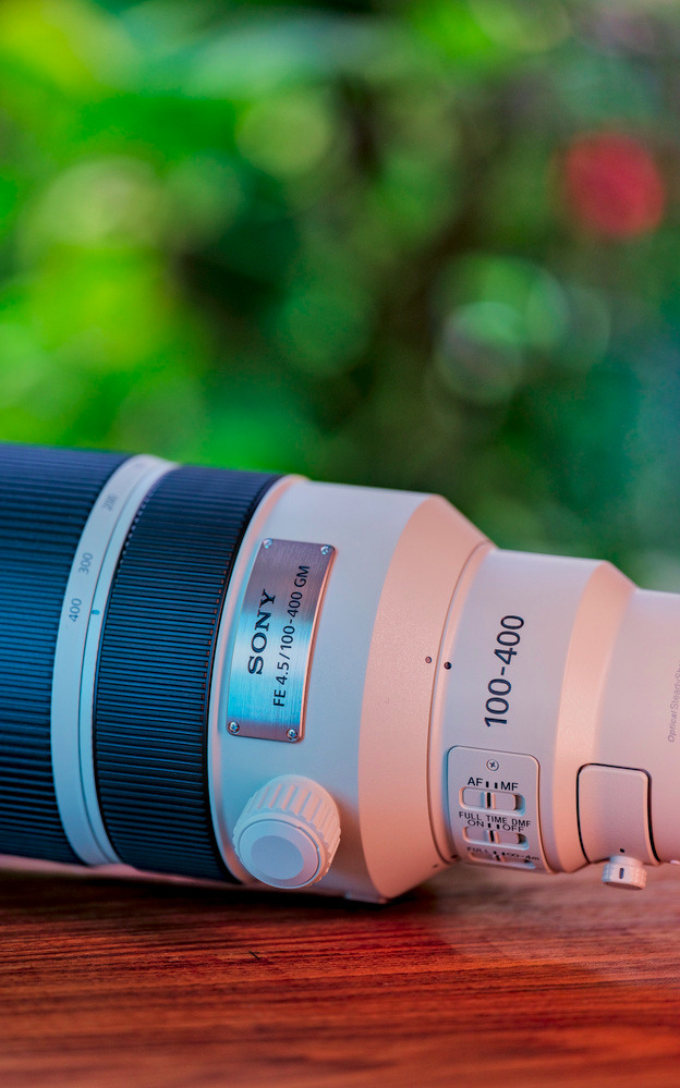 Sony FE 100-400mm f/4.5 GM OSS mounted on a Sony Alpha body